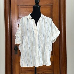 Madewell Drop Shoulder Short Sleeve Cotton Shirt Size XL